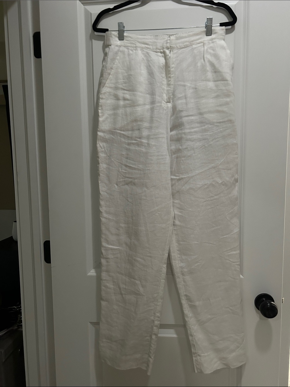 Rhythm. White Linen-Blend Straight Leg Chinos